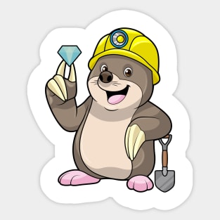 Mole as Miner with Shovel & Diamond Sticker